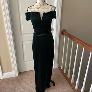 Xscape Velvet Green Dress
